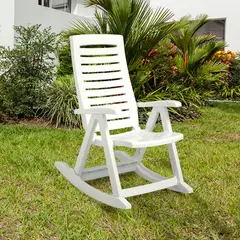 RIMAX - Silla Con Brazos Mecedora Plástica Blanco